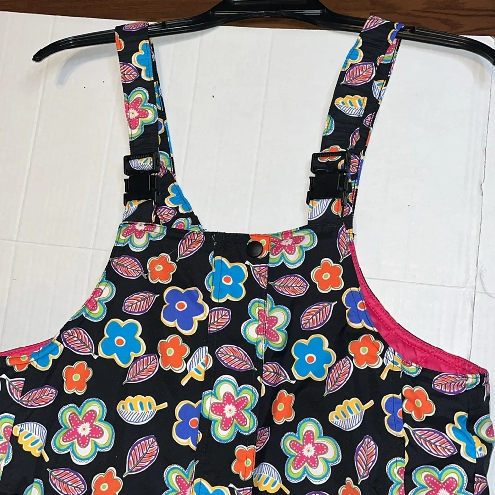 Hanna Andersson-14(160)- Floral Snowsuit - Black and Multicolor bib snow overall